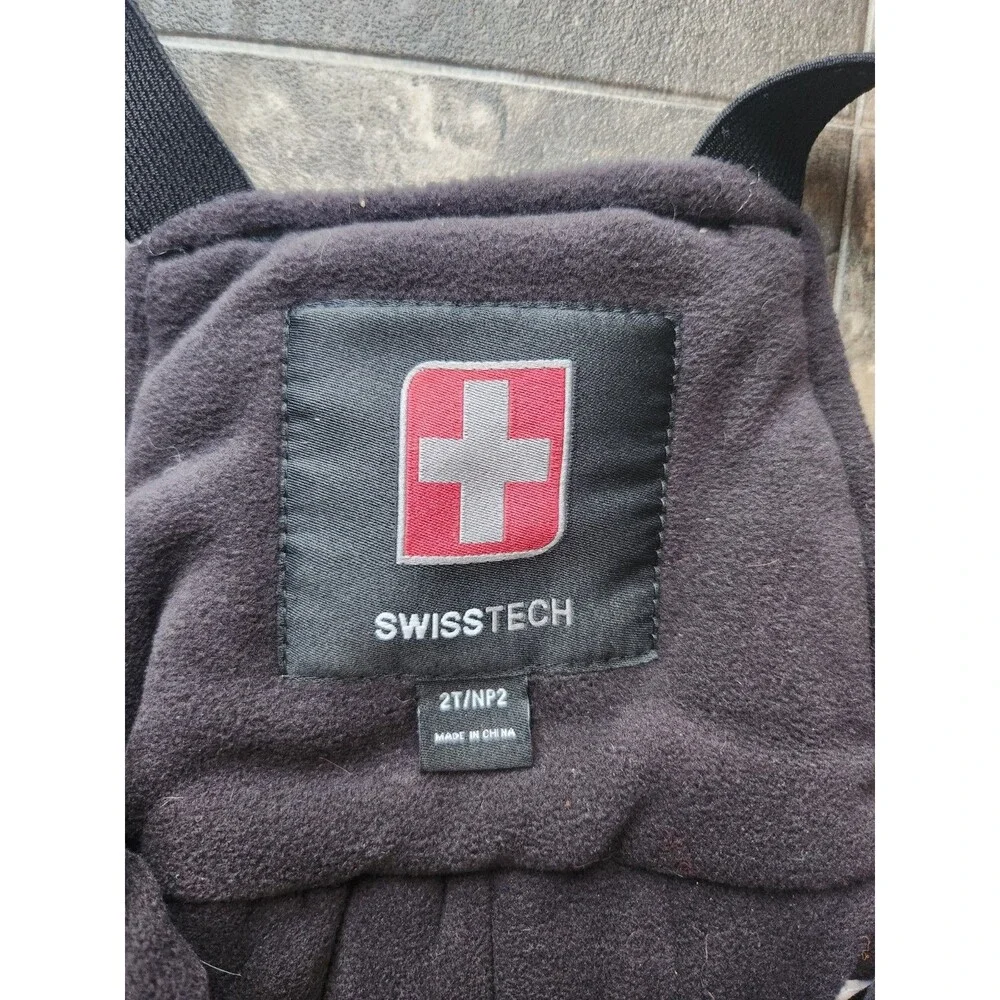 Swiss Tech Black Snow Pants Kids Size 2T Overall Bibs Childs Ski Outfit